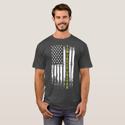 Tow Truck Operator Thin Yellow Line Wrecker Tow T-shirt (Voorkant volledig)