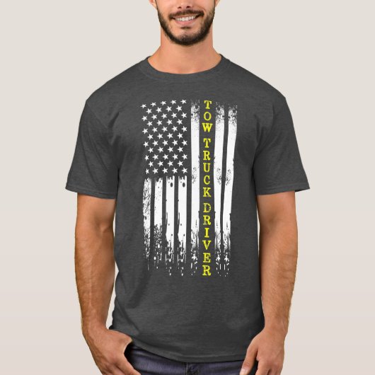 Tow Truck Operator Thin Yellow Line Wrecker Tow T-shirt (Voorkant)