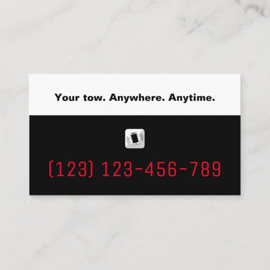 Tow Truck Services | Altijd en altijd uw werk Visitekaartje (Achterkant)