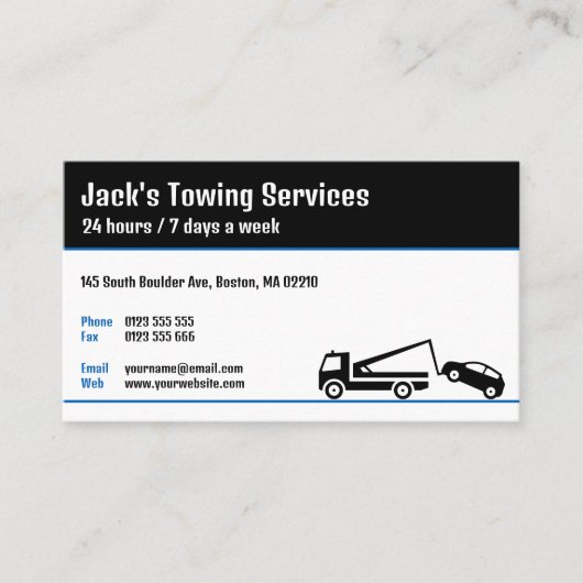 Tow Truck Services | Altijd en altijd uw werk Visitekaartje (Voorkant)