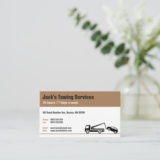 Tow Truck Services | Altijd en altijd uw werk Visitekaartje (Staand voorkant)
