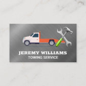 Tow Truck Services | Metaal | Hammer WFrench Logo Visitekaartje (Voorkant)