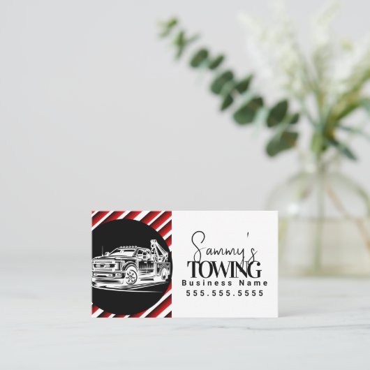 Tow Truck Services QR Code Logo Visitekaartje (Staand voorkant)