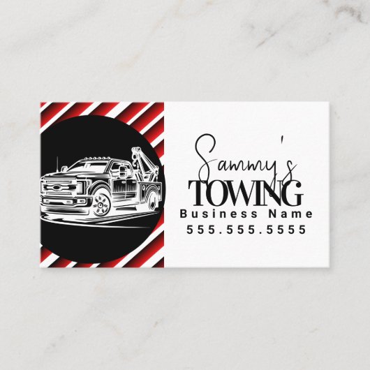Tow Truck Services QR Code Logo Visitekaartje (Voorkant)