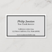 Tow Truck Services Visitekaartje (Achterkant)