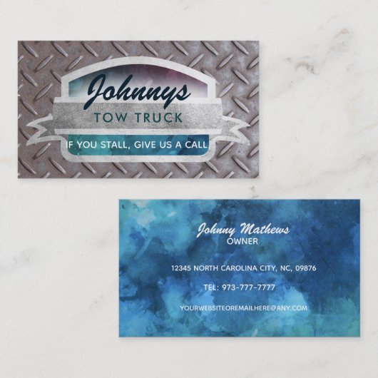 Tow Truck Slogans Visitekaartjes (Voorkant / Achterkant)