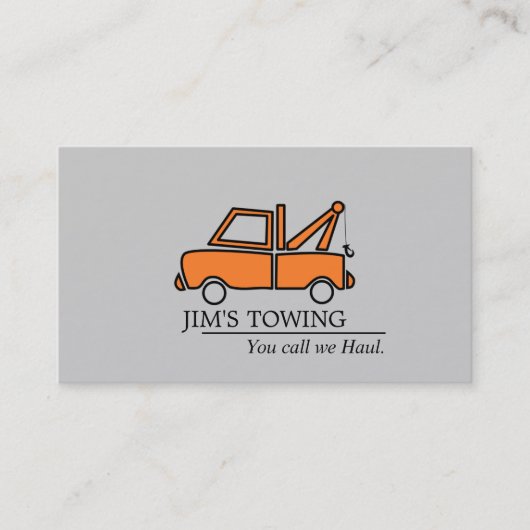 Tow Truck Towing Road Service Visitekaartje (Voorkant)