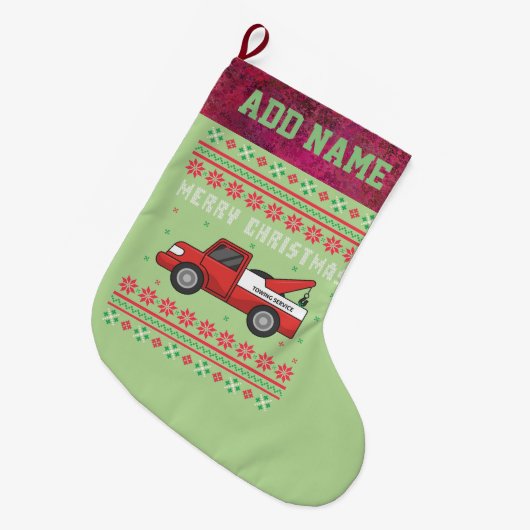 Tow Truck Ugly met Kerstmis Grote Kerstsok (Voorkant (Hangend))