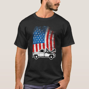 Tow Truck US  vlag voor mannen werkt chauffeur T-shirt