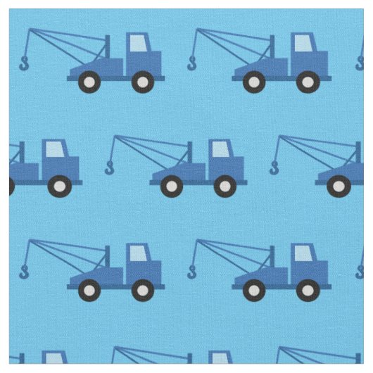 Tow Trucks Cute Boys Kinder Stof (Close Up)