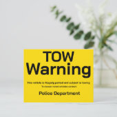 Tow warning briefkaart (Staand voorkant)