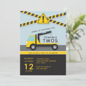 Towable Twos/Construction Second Birthday Kaart (Staand voorkant)
