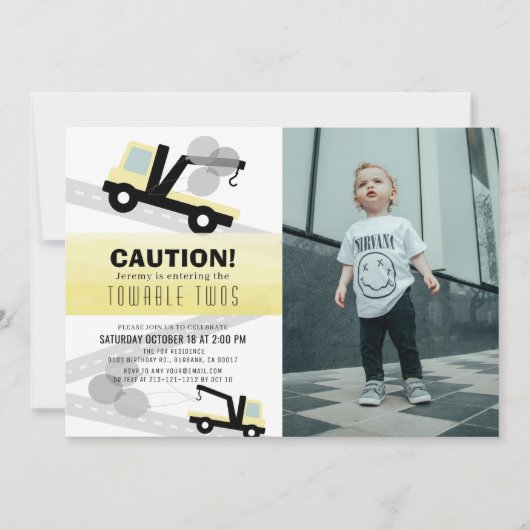 Towable Twos Wrecker 2e verjaardag Kaart (Voorkant)