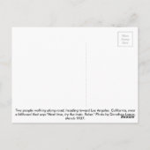 Toward L.A. - 1937 Briefkaart (Achterkant)