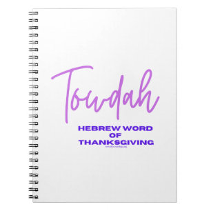 Towdah Word voor Thanksgiving Notitieboek