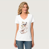 Towee Bunting Audubon Black en Oranje Song Birds T-shirt (Voorkant volledig)
