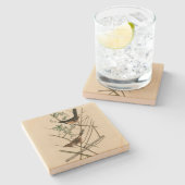 Towee Bunting (Eastern Towee) van Audubon's vogels Stenen Onderzetter (Zijkant)