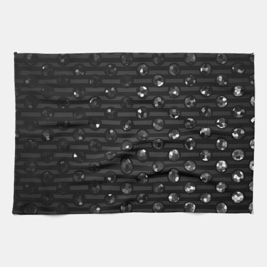 Towel Black Sparkley Jewels Theedoek (Horizontaal)