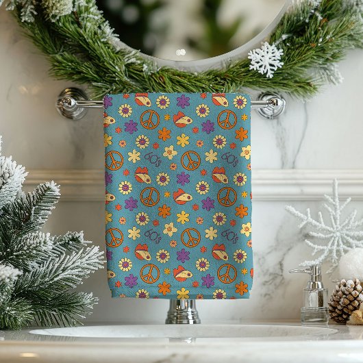 Towel in 70s-stijl Retro Boho Eclectische Badkamer Bad Handdoek