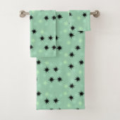 Towel set atoomJade en Mint Starbursts Bad Handdoek (Insitu)