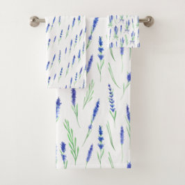 Towel Set - Lavender Patterns Bad Handdoek