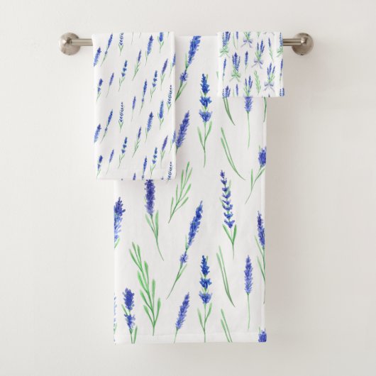 Towel Set - Lavender Patterns Bad Handdoek (Insitu)