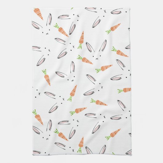 Towel voor konijn en wortelthee theedoek (Verticaal)