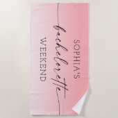 Towel voor ombré vrijgezellenfeest op het strand strandlaken (Voorkant)