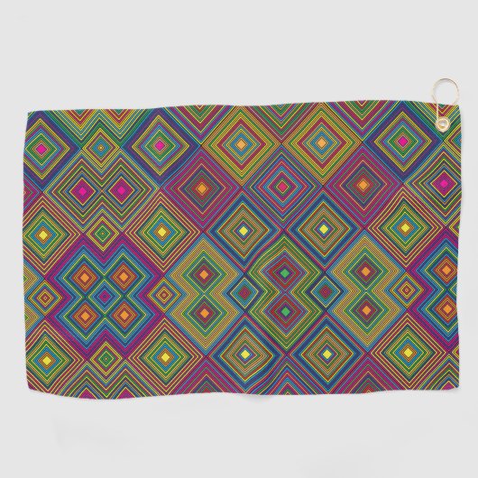 Towel with a vibrant geometric pattern  golfhanddoek (Horizontaal)