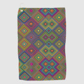 Towel with a vibrant geometric pattern  golfhanddoek (Voorkant)