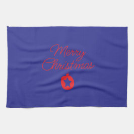 towel with Christmas writing Theedoek