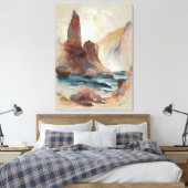 Tower at Tower Falls, Yellowstone Canvas Afdruk (Insitu (Slaapkamer))