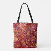 Tower bag patroon mehndi mandala orange tote bag (Achterkant)