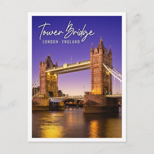 Tower Bridge bij de rivier de Theems in Londen, En Briefkaart (Voorkant)