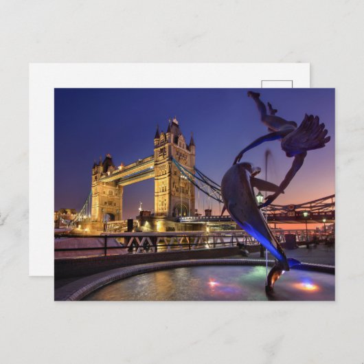Tower Bridge bij Night Briefkaart (Voorkant / Achterkant)