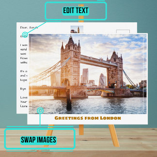 Tower Bridge bij Sunset Londen Engeland Briefkaart