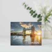 Tower Bridge bij zonsondergang Briefkaart (Staand voorkant)