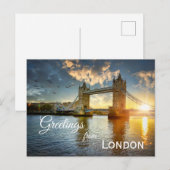 Tower Bridge bij zonsondergang Briefkaart (Voorkant / Achterkant)