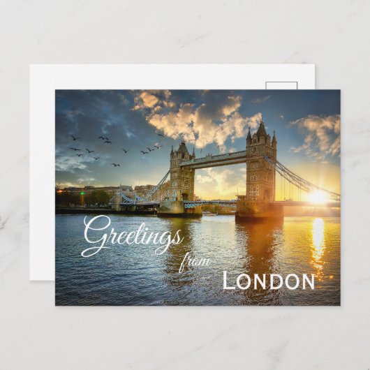 Tower Bridge bij zonsondergang Briefkaart (Voorkant / Achterkant)