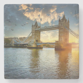 Tower Bridge bij zonsondergang Stenen Onderzetter