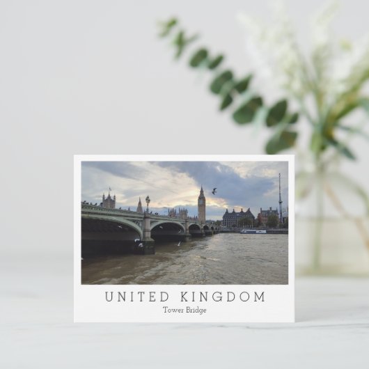 Tower Bridge en Big Ben, avond, Londen, Engeland Briefkaart (Staand voorkant)