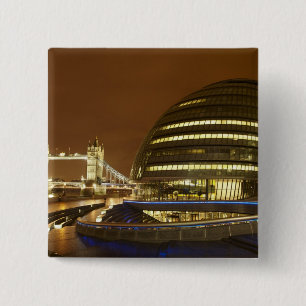 Tower Bridge, en Greater London Authority Vierkante Button 5,1 Cm