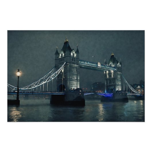 Tower Bridge en London Fog Perfect Poster (Voorkant)