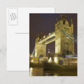 Tower Bridge en River Thames bij de schemering, Lo Briefkaart (Voorkant / Achterkant)