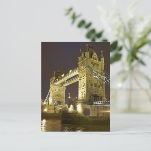 Tower Bridge en River Thames bij de schemering, Lo Briefkaart (Staand voorkant)
