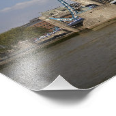 Tower Bridge en rivier de Theems, Londen, Foto Afdruk (Hoek)