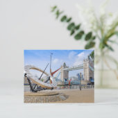 Tower Bridge en Sun Dial, Londen Verenigd Koninkri Briefkaart (Staand voorkant)