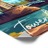 Tower Bridge Engeland vintage reisillustratie Poster (Hoek)