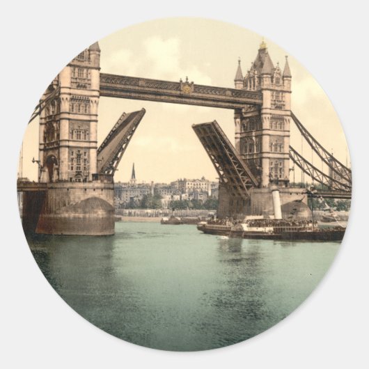 Tower Bridge I, Londen, Engeland Ronde Sticker (Voorkant)
