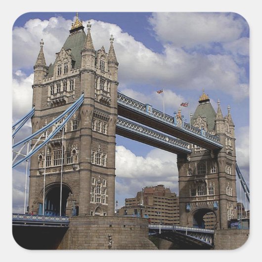 Tower Bridge in Londen Vierkante Sticker (Voorkant)